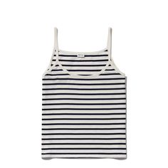 The Spaghetti Tank - Cream/Navy – KULE Cashmere Dress, Summer Capsule Wardrobe, Weekend Wear, The Thing, Striped Tee, Skirt Top, Tee Shop, Womens Tank, Tank Top Fashion