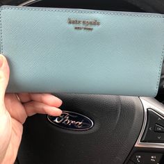 Found It When I Was Moving Out!! I Have Too Many Wallets And This One Needs A Good Home. It’s So Pretty But I Don’t Need It. I Paid $119 For It! Chic Blue Wallet For Everyday Use, Chic Blue Wallets For Everyday Use, Blue Rfid Blocking Bags, Kate Spade Blue Wallet With Card Slots, Kate Spade Blue Rectangular Wallet, Trendy Kate Spade Wallets For Travel, Trendy Kate Spade Travel Wallets, Kate Spade Blue Travel Wallet, Elegant Blue Wallets For Everyday Use