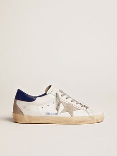 Men's Super-Star with suede star and blue heel tab | Golden Goose Mens Golden Goose, Blue Golden Goose, Golden Goose Men, Golden Goose Sneakers Outfit, Man Sneakers, Golden Family, Blue Suede Heels, Goose Sneakers, Lifestyle Shoes