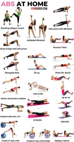 a poster showing the different exercises for abs at home