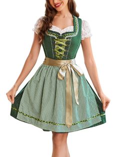 PRICES MAY VARY. Quality Materials: The Oktoberfest Dirndl Dress used high-quality fabrics, ensuring durability and comfort for you. Design: 3 Piece set, the Dirndl dress comes with a matching apron, blouse, providing you with a complete oktoberfest outfit in one purchase. Features: The German Dirndl Dress intricate embroidery, lace, and other embellishments, offering a flattering silhouette for women of all body shapes that add to the dress's charm and elegance when you wear it. Occasions: The Octoberfest Outfits, German Dirndl Dress, German Dress Dirndl, German Oktoberfest, Oktoberfest Costume, Oktoberfest Outfit, Rock And, German Girl, Dirndl Dress