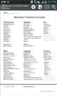 the montessoi preschool printable worksheet is shown in black and white