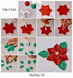 how to make poinsettis out of paper - step by step instructions on how to make poinsettis