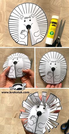 hedgehog - free printable template Porcupine Crafts For Kids, Hedgehugs Book Activities, Hedgehog Activities For Toddlers, Krokotak Printables, Hedgehog Classroom Theme, Hedgehog Crafts For Kids, Hedgehog Craft For Kids, Easy Animal Crafts, Paper Hedgehog