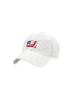 Smathers & Branson American Flag Needlepoint Performance Hat Weston Table White Trucker Hat Baseball Cap For Travel, Casual Trucker Hat With Curved Brim For Golf, Casual Golf Trucker Hat With Curved Brim, Casual Curved Brim Trucker Hat For Golf, Summer Travel Hat With Curved Bill, White Adjustable Baseball Cap For Travel, Adjustable White Baseball Cap For Travel, Adjustable Lightweight White Baseball Cap, Casual White Breathable Sun Hat