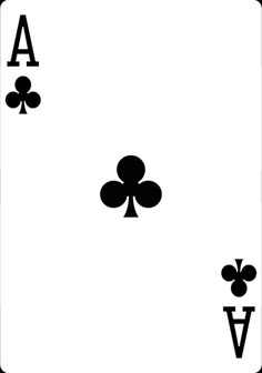 four card suits are shown in black and white, with the ace symbol above them