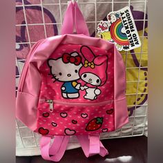 Brand New With Tags Excellent Condition Collectors Item Ships Same Day Or Following Business Day Smoke Free Home Hello Kitty Print Backpack For Back To School, Pink Backpack With Cat Design For Daily Use, Pink Cat Design Backpack For Daily Use, Playful Hello Kitty School Bag, Cute Hello Kitty Print Backpack For Travel, Hello Kitty Backpack For Back To School, Cute Hello Kitty Travel Backpack, Hello Kitty Print School Backpack, Pink Hello Kitty School Backpack