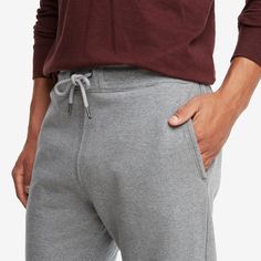 Classic Sweatpant, Heather Grey Classic Sweatpants With Elastic Waistband For Loungewear, Solid French Terry Sweats For Loungewear, Casual French Terry Sweats For Lounging, Cotton Sweats With Elastic Waistband For Fall, Sporty Cotton Sweatpants For Elevated Casual, Sporty Cotton Joggers For Elevated Casual, Cotton Sweatpants With Ribbed Cuffs For Casual Wear, Cotton Sweatpants With Ribbed Cuffs For Elevated Casual Wear, Cotton Sweats With Ribbed Waistband And Relaxed Fit