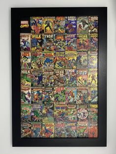 an image of a framed comic book cover art print on the wall in a room