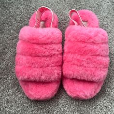 Brand New With Out Box Comfy Ugh Sandals Ugh Sandals, Fluffy Sandals, Shoes Pink, Pink Brand, Womens Uggs, Ugg Shoes, Women's Shoes Sandals, Shoes Sandals, Size 6