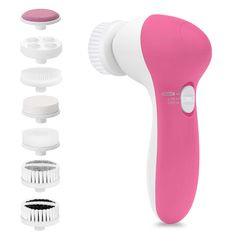 PRICES MAY VARY. 7 IN 1 FACE CLEANSING BRUSH SET - This 360-degree rotation exfoliating face cleanser brush greatly boosts the performance of your skincare regime. You can adjust any head so as to adapt to your skin needs. 2 SPEEDS FOR 2 CLEANS - Our facial cleansing brush has 2 rotation speeds meet the cleansing needs, including: “Low” for daily cleaning, “High” for exfoliation. The motor is designed to provide sufficient rotation power for the spin brush, which is 6 times more effective than w Exfoliating Face Brush, Face Cleanser Brush, Facial Cleaning Brush, Face Brush Cleansing, Face Scrubber, Exfoliating Face, Facial Cleaning, Pore Cleansing, Silicone Brush