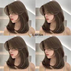 Layer Haircut For Round Faces, Aesthetic Haircut For Round Face, Korean Hairstyle Medium Shoulder Length Layered Hair, Korean Hairstyle Short Shoulder Length, Medium Haircut Korean Round Faces, Shoulder Length Korean Haircut, Short Hair Styles Oval Face, Layered Haircut For Round Faces