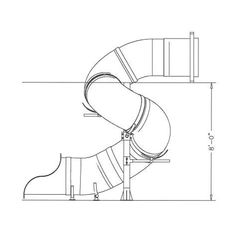 a drawing of the side view of a pipe with an angled end, and a section for