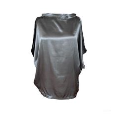 Elevate your wardrobe with our stunning lustrous grey satin top, designed in a loose-fit style. Fold the hem up over your hips or tucked into a pair of pants or a skirt. Whether it's a day at the office, a night out with friends, or a romantic date, this top adds an elegant touch to any occasion. Crafted from a luxurious heavyweight satin, it drapes beautifully, offering effortless sophistication with every movement Proudly made in Izmir Turkey by Kopenhag Studio Good to know The model is 5'6" and wears a small Ecovero from Lenzing is a sustainable vegan silk made from responsibly sourced wood pulp. Handwash inside out or wash inside out on cold Sleek Evening Tops With Sheen, Silk Tops With Satin Finish For Evening, Evening Silk Tops With Satin Finish, Elegant Batwing Sleeve Party Tops, Sleek Sheen Tops For Evening, Sleek Satin Finish Tops For Night Out, Sleek Satin Finish Top For Night Out, Sleek Silk Top With Satin Finish, Sleek Satin Tops For Night Out