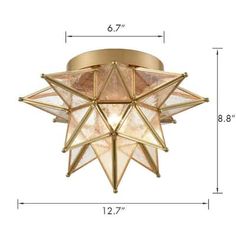 an image of a flush light fixture with measurements for the size and finish options on it