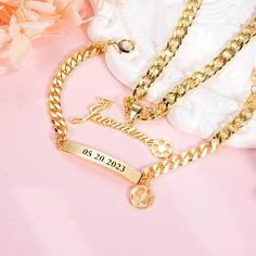 Material: Copper. Color: Gold. Necklcae Chain Length: 14",16",18",20",22". Process: Gold plated. Recipient: Woman, Mom, Wife, Girl Friend, Children, Family. Product Type: Personalized Jewelry. Gift Type: Set. Occasions: Valentine's Day, Mother's Day, Christmas, Birthday, etc. Jewelry Type: Name Necklace, Name Bracelet. Brand: Silviax Jewelry. Item:2023S0029. Customized Gold Charm Bracelet For Mother's Day, Gold Engraved Charm Bracelet For Mother's Day, Gold Engraved Charm Bracelet For Birthday, Gold Stainless Steel Name Bracelet For Mother's Day, Gold Engraved Stainless Steel Charm Bracelet, Gold Stainless Steel Engraved Charm Bracelet, Necklace Name, Personalized Baby Boy, Football Kids