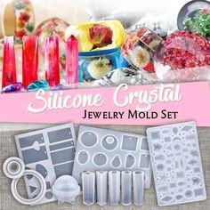 the jewelry mold set includes several different shapes and materials to make it look like they have been