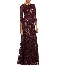 Tadashi Shoji Women's Clothing | Dillard's Sequined Sheath Evening Dress, Black Maxi Dress Style, Black Flowy Maxi Dress, Lace Long Gown, Sheath Gown, Dress Attire, Silk Chiffon Dress, Bride Groom Dress, Maxi Gown Dress