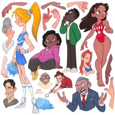 an image of cartoon characters with different poses