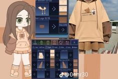 an anime character is wearing a hoodie and standing in front of a computer screen