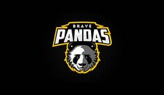 the brave pandas logo on a black background