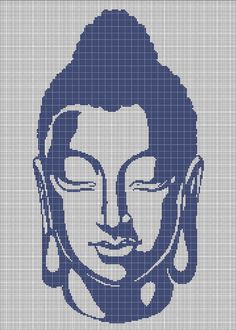 a cross stitch pattern with a buddha head