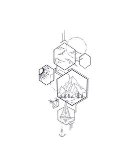 the diagram shows an image of mountains, trees and other things that can be seen from above