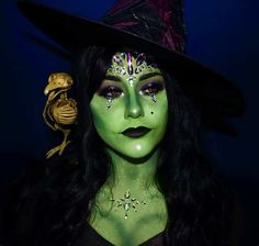 Witch makeup | Witch halloween Green Witch Makeup Halloween, Green Witch Makeup, Woodland Fairy Makeup, Liquid Latex Makeup, Makeup Witch