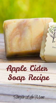 an apple cider soap recipe on a wooden table