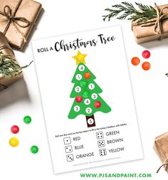 roll a christmas tree game for kids to play