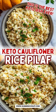 this is the best keto cauliflower rice pilaf recipe you'll ever make