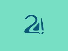 the number twenty two in blue on a green background