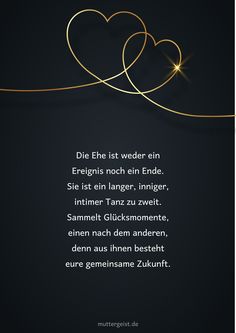 two hearts on a black background with the words love written in german and gold lettering