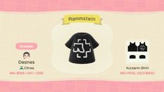 an animal crossing character is wearing a black shirt