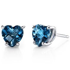 Our midnight muse You'll immediately fall in love with this mystical, midnight London Blue Topaz. These standout earrings feature heart shape Peora natural london blue topaz gemstones in 14K white gold. Our natural London Blue Topaz gemstones are a unique gift from nature. By cutting them in a way that respects the rough's natural radiance, we ignite their inherent intensity and maximize their brilliance to deliver on our signature Peora standard. Handcrafted in pure 14K white gold goodness, these earrings have been carefully coated in an elegant rhodium finish. Our artisans are expertly trained in this process which fortifies the earring's strength, shine and brilliance. Looking to treat yourself, just because? We're all for that. Our concierge stylists are here to help with all of your j London Blue Topaz Earrings, Jewelry Questions, Amazon Link, White Gold Earrings Studs, White Gold Studs, Blue Topaz Earrings, Gemstone Stud Earrings, Cz Stud Earrings, Topaz Earrings