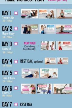 the workout plan for women is shown in pink and blue