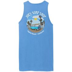 Catch the coastal breeze with Joe's Surf Bus Garment-Dyed Tank Top. Made from soft, breathable cotton, this surf shop tank top is perfect for those sun-soaked beach days and warm summer nights. The garment-dyed process gives it a unique, lived-in look that feels like an old favorite right away. Featuring a cool surf bus graphic that embodies the free-spirited beach lifestyle, this tank top is your go-to for laid-back adventures. Whether you're riding the waves or chilling with friends, Joe's Sur Coastal Breeze, Sun Shirt, Beach Lifestyle, Free Spirited, Surf Shop, Brand Ambassador, Beach Days, Pocket Tee, Long Hoodie