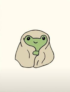 a drawing of a frog wrapped in a blanket