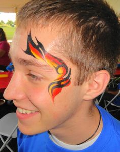 Flames Face Paint, Race Car Face Paint, Easy Boy Face Paint, Men Face Paint, Boys Face Paint, Boy Face Painting, Mens Face Paint, Boys Face Painting, Adult Face Paint