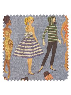 three women in dresses and hats are depicted on a postage stamp with the words,'fashion