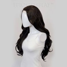 Astraea Natural Black Long Wavy Lace Front Wig Astraea has gentle cascading waves, with just the right amount of bounce and curl to make her a gorgeous addition to any collection! Measuring from lace front to end, the fibers are approximately 29" long. The back is about 18" from the nape of the neck to where the wig ends. The unventilated lace is 13" x 1.25", while the ventilation is approximately 2" deep. The long wavy fibers make Astraea perfect to style for a variety of characters like Poison Pretty Hair Cuts, Epic Cosplay, Black Wig, Hair Clothes, Smooth Hair, Lace Front Wig, Fashion Wear, Pretty Hairstyles, Lace Front Wigs