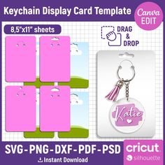 the keychain display card template is shown