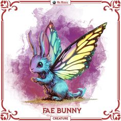 D&D 5e Homebrew Statblock for the Fae Bunny creature / monster – designed by Me.Mimic for engaging tabletop adventures. Winged Rabbit, Dnd Fey, Dark Fey, Dnd Tips, Dnd Loot, Trust Art, Bunny Butterfly, Dnd Creatures, Dnd Things