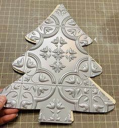 Dollar Tree Tile Snowman, Diy Cardstock Ornaments, Dollar Tree Self Adhesive Wall Tile Crafts, Dollar Store Tile Crafts, Dollar Tree Faux Tin Tile, Dollar Tree Ceiling Tile Crafts, Dollar Tree Tile Christmas Tree, Dollar Tree Christmas Crafts Diy 2022, Diy Dollar Tree Ornaments