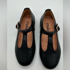 Gorgeous Genuine Leather Casual Black Low Heel Mary Janes, Casual Black Mary Janes With Low Heel, Black Flat Mary Janes With Rubber Sole, Black Leather Mary Janes For School, Shoes Color, Shoes Leather, Girls Shoes, Leather Shoes, Kids Shoes