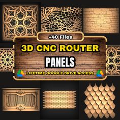 3d cnd router panels with different designs and textures for the game, including brick walls