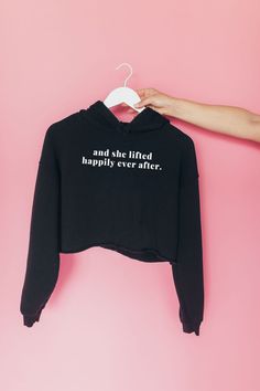 Gym Hoodie | Cropped Hoodie | Workout Gift | Lifting Shirts Women | Cropped Sweatshirt | And She Lifted Happily Ever After Dance Sweatshirt, Gym Sweatshirt, Boxing Shirts, Running Hoodie, Womens Cycling Clothes, Gym Hoodie, Dance Shirts, Womens Sports, Hoodie Brands