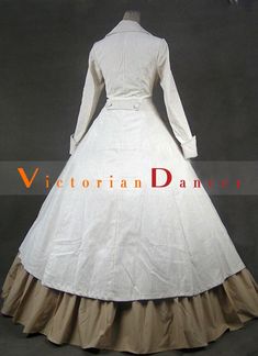 Condition: Brand New    Color: White    Material: Cotton    Silhouette: Ball Gown    Sleeve Length: Long Sleeves    Dresses Length:Floor-Length    Neckline: Turn-down Collar    Decoration: Button    Style: Vintage    Includes: Dress White Fitted Victorian Dress With Long Sleeves, Luxury Long Sleeve Medieval Victorian Dress, White Long Sleeve Victorian Dress Vintage Style, Historical Dresses Victorian, White Floor-length Victorian Dress With Ruffles, White Long Sleeve Vintage Victorian Dress, Gothic Victorian Dresses, Red Gothic, Victorian Gown