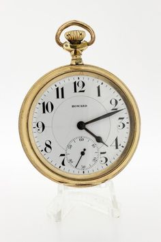 This vintage pocket watch is gold filled and is a Howard branded piece, that has a double dial. The piece is marked 7925565 and 909268, is a 17 jeweled movement and will be fully serviced before leaving and checked for keeping correct time. The diameter of the case of the watch measures 51.1 mm wide and sets 14 mm tall. B795NIPPB  --Please reference our policy for more details before purchase--***For International orders, please provide a phone number for shipping purposes. Just place a note in Gold Pocket Watch With Subdials For Collectors, Formal Yellow Gold Pocket Watch With Skeleton Dial, Classic Yellow Gold Pocket Watch With Round Dial, Classic Yellow Gold Pocket Watch, Formal Classic Pocket Watch With Chronometer, Timeless Pocket Watch For Anniversary, Yellow Gold Quartz Pocket Watch With Round Dial, Gold Chronometer Pocket Watch, Classic Gold Pocket Watch