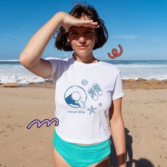 Summer Romance Collection is here! Get ready to ride the wave of nostalgia with our  Summer Story 90s Baby Tee. Vintage inspired sea life T-Shirt brings retro vibes and beachy fun to your wardrobe. Perfect for lazy beach days or casual hangouts, it's your go-to for laid-back style with a hint of old-school cool. Embrace the sun, sea, and good times in this must-have summer tee! Let's talk Gildan 5000B Sizing: ✺ Please see sizing chart in listing photos for the best idea of fit, everybody is diff French Girl Summer, Summer Story, Ride The Wave, Vintage Sea, Summer Romance, Y2k Baby Tee, 90s Baby, The Wave, Laid Back Style